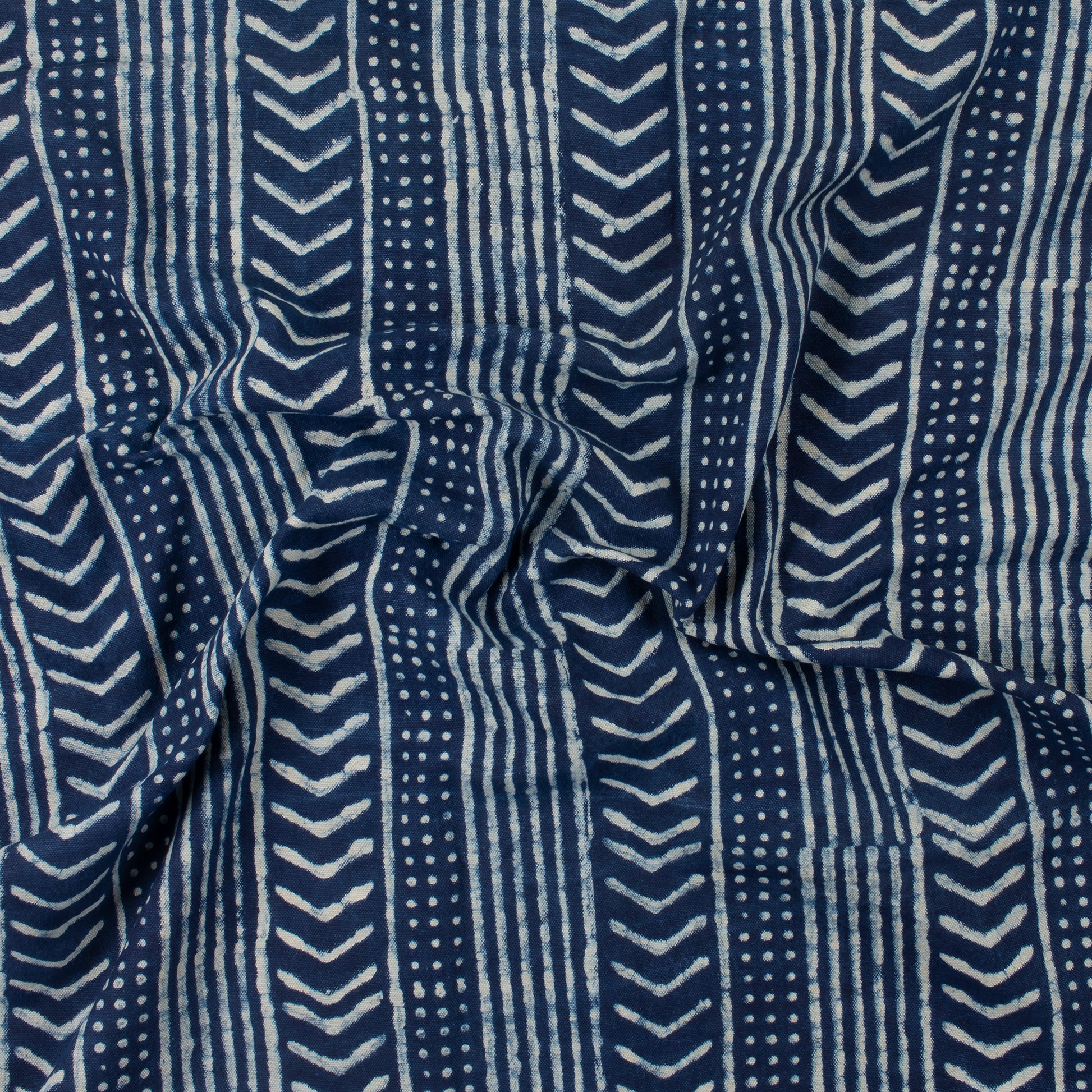 Stripes Printed Indigo Canvas Fabric For Bags