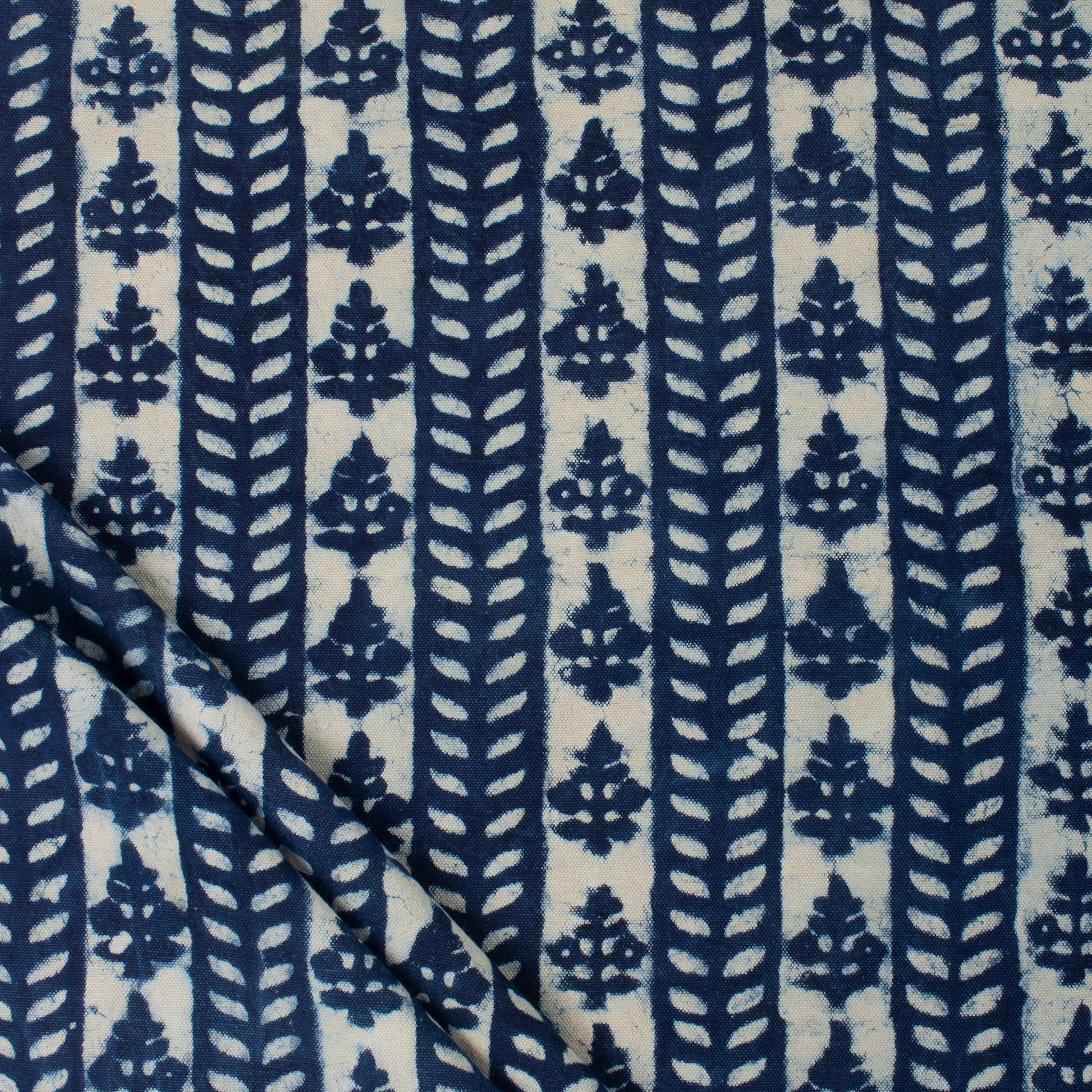 Hand Block Printed Indigo Canvas Cloth Fabric