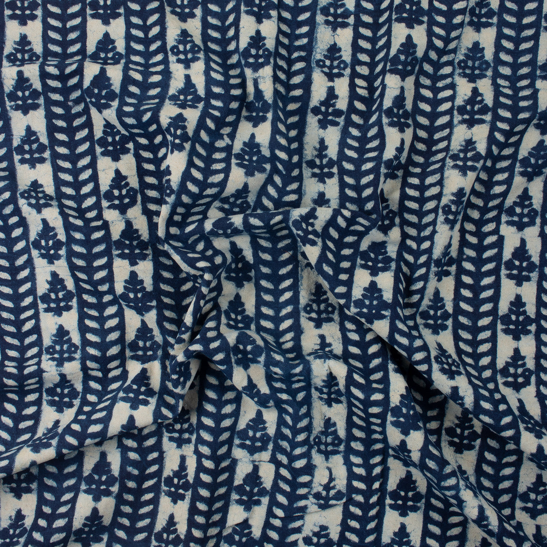 Hand Block Printed Indigo Canvas Cloth Fabric