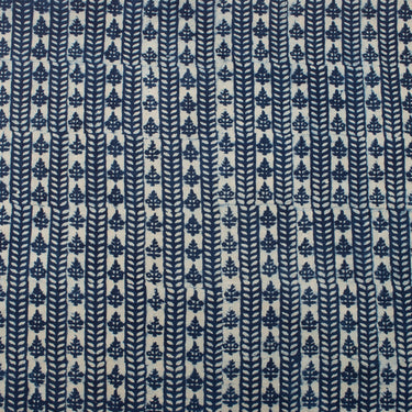 Hand Block Printed Indigo Canvas Cloth Fabric