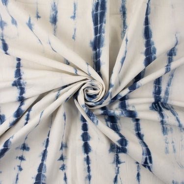 Blue Tie Dye Cotton Canvas Fabric