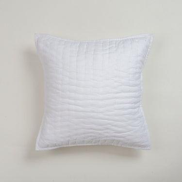 White Premium Handmade Solid Kantha Quilted Cushion Covers