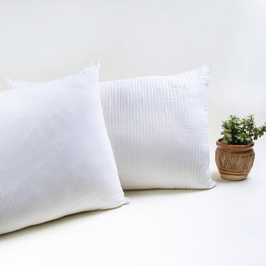 Handmade Pure Cotton Beautiful White Quilted Pillow Protectors