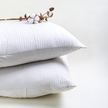 Handmade Pure Cotton Beautiful White Quilted Pillow Protectors