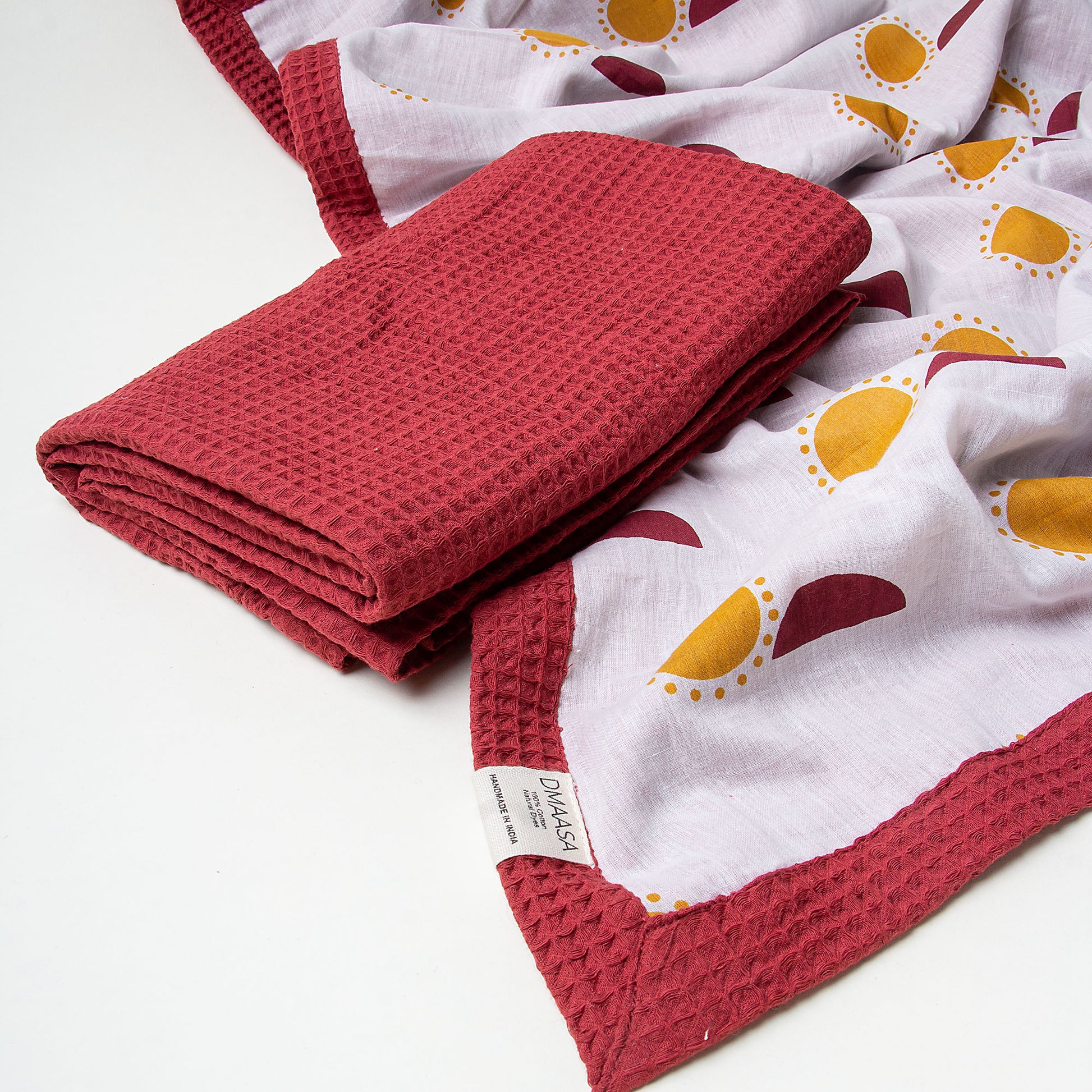 Maroon Organic Cotton Muslin Blanket Swaddle Cloth For Newborn Baby
