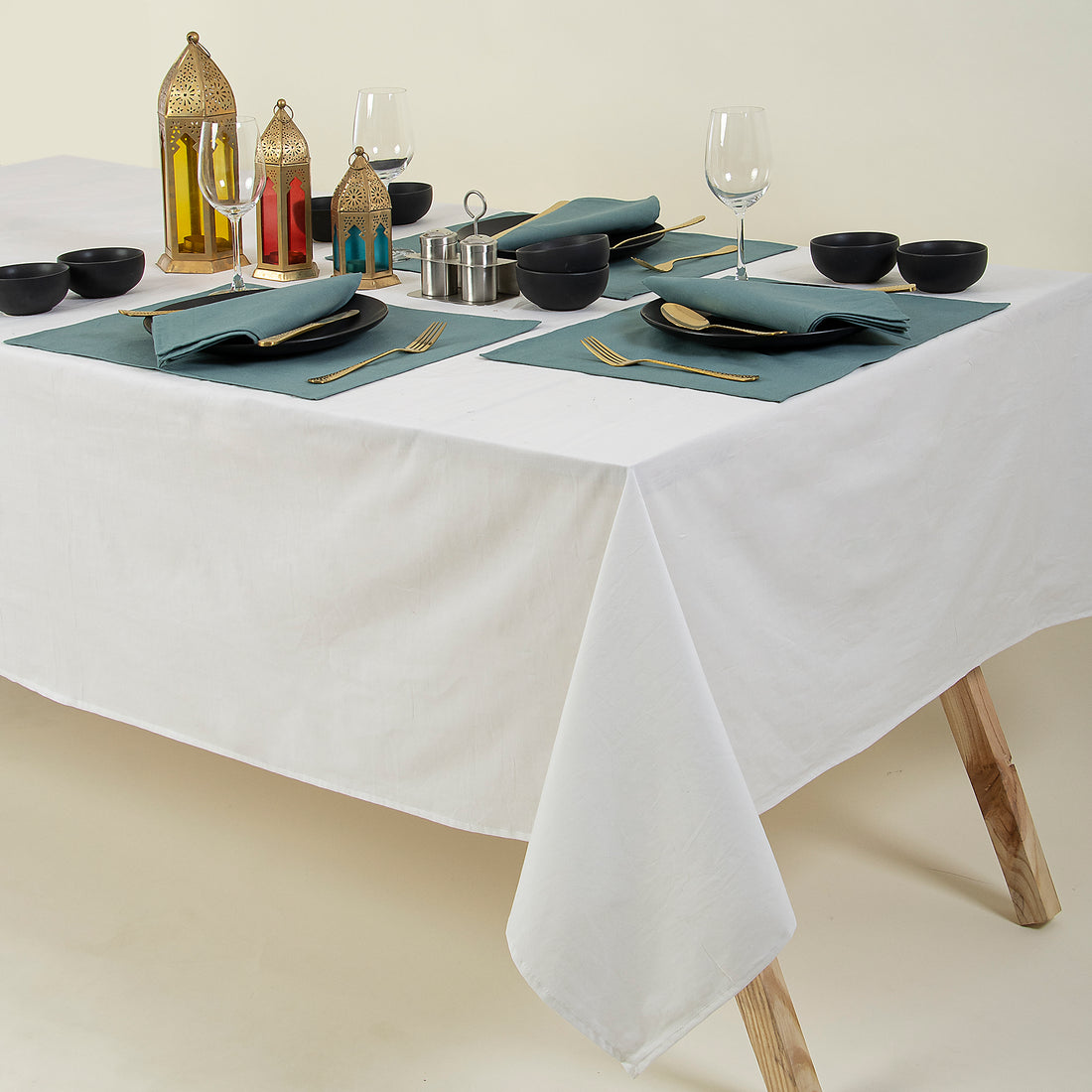 Softest Solid White Cotton Table Cloth Online