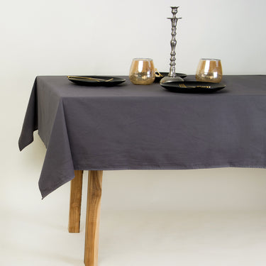 Softest Solid Grey Cotton Table Cloths Online