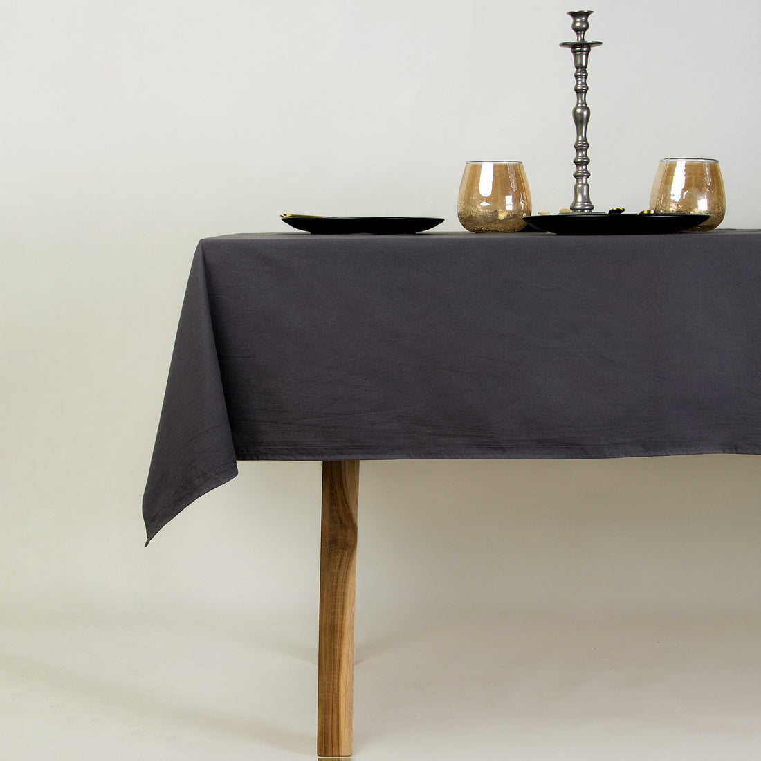Softest Solid Grey Cotton Table Cloths Online