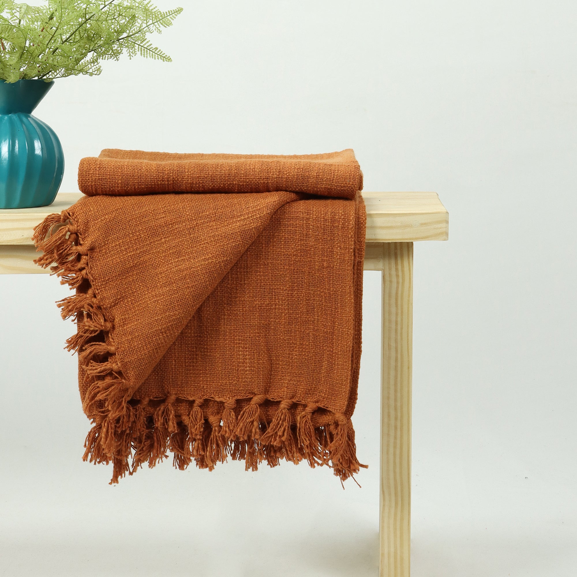 Luxury Brown Solid Throw Blanket For Sofa Online