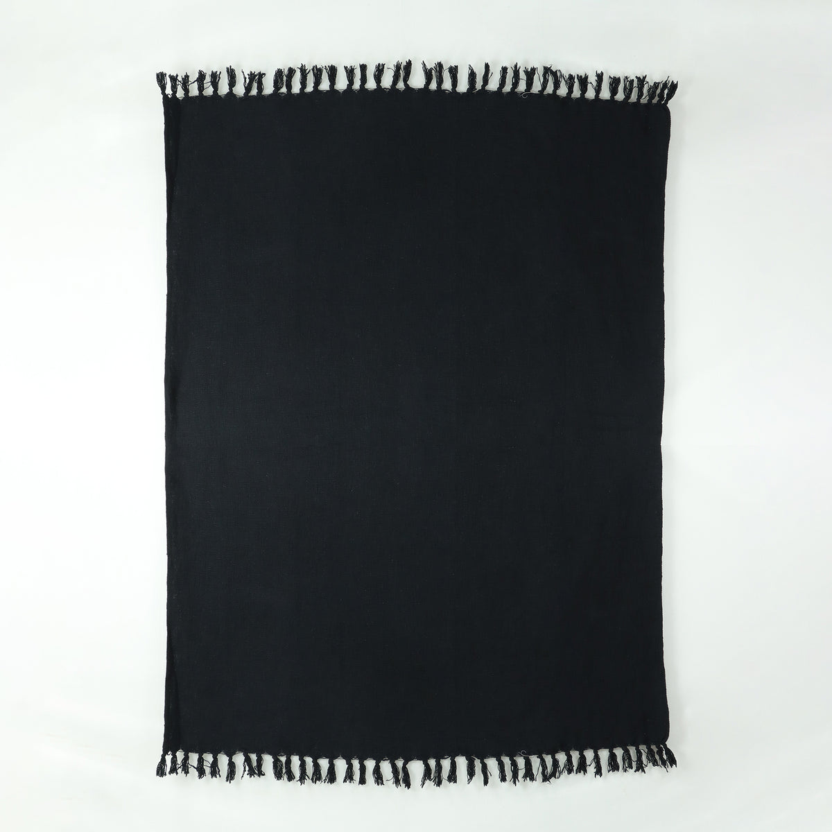 Solid Throw Premium Soft Black Cotton Solid Throw @Affordable Prices DMAASA.in
