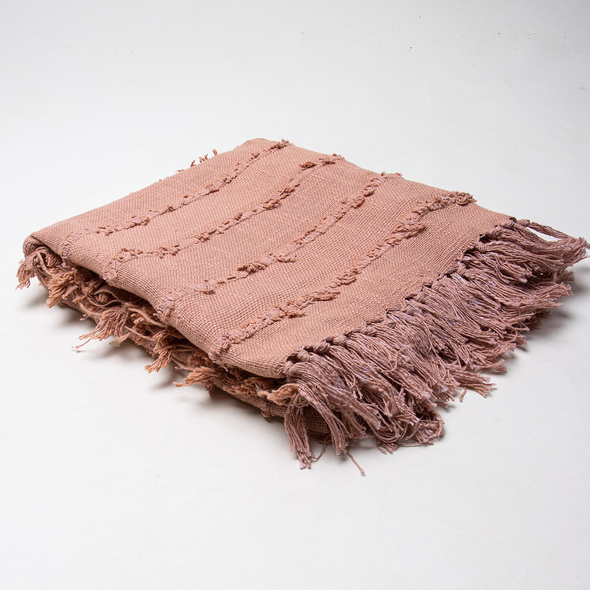 Brown Cotton Tufted Throw Pattern For Home Decor