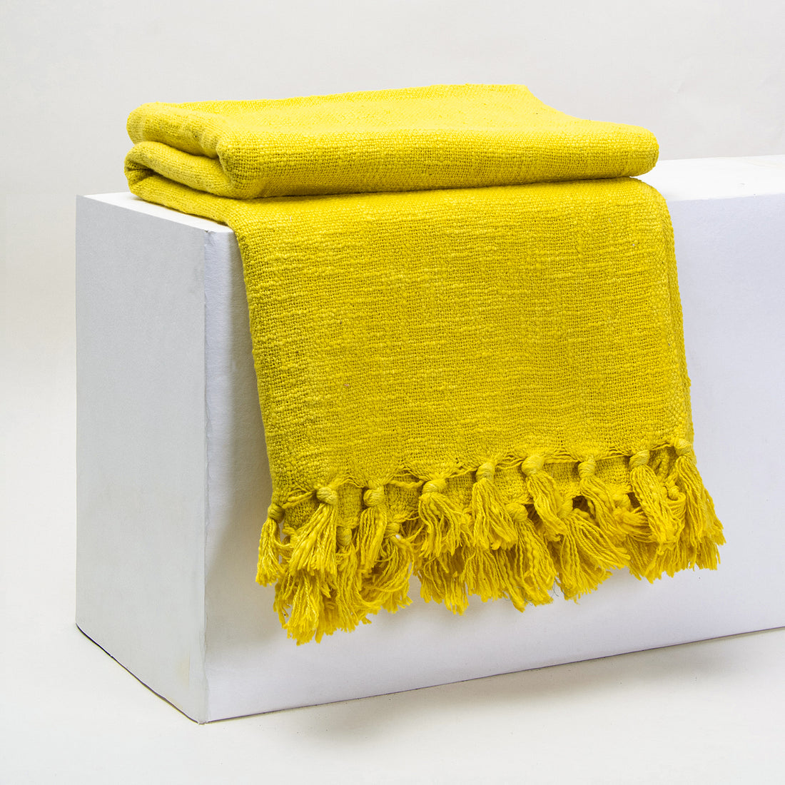 Online Mustard Yellow Solid Color Throw Blanket