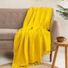 Online Mustard Yellow Solid Color Throw Blanket