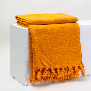 Premium Soft Orange Solid Throw Cotton