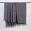 Luxury Grey Organic Cotton Solid Sofa Throw