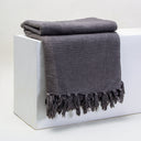 Luxury Grey Organic Cotton Solid Sofa Throw