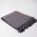 Luxury Grey Organic Cotton Solid Sofa Throw