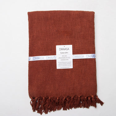 Brown Solid 3-Seater Sofa Throws Online