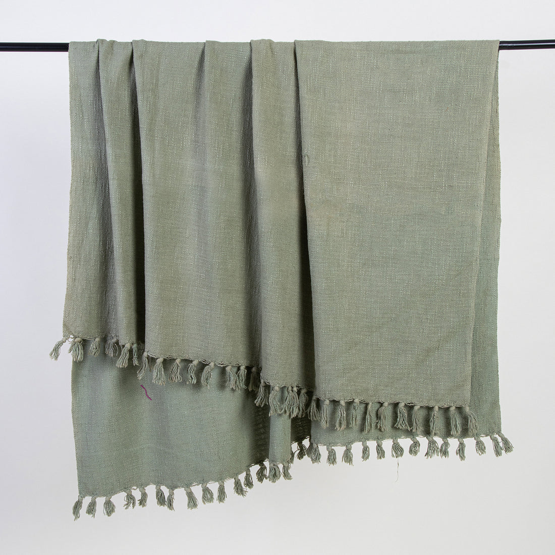 Light Green Cotton Solid Sofa Throws Online