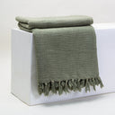 Light Green Cotton Solid Sofa Throws Online