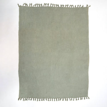 Light Green Cotton Solid Sofa Throws Online