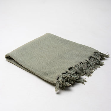 Light Green Cotton Solid Sofa Throws Online