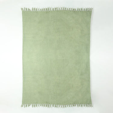 Green Pure Cotton Solid Throw Blankets