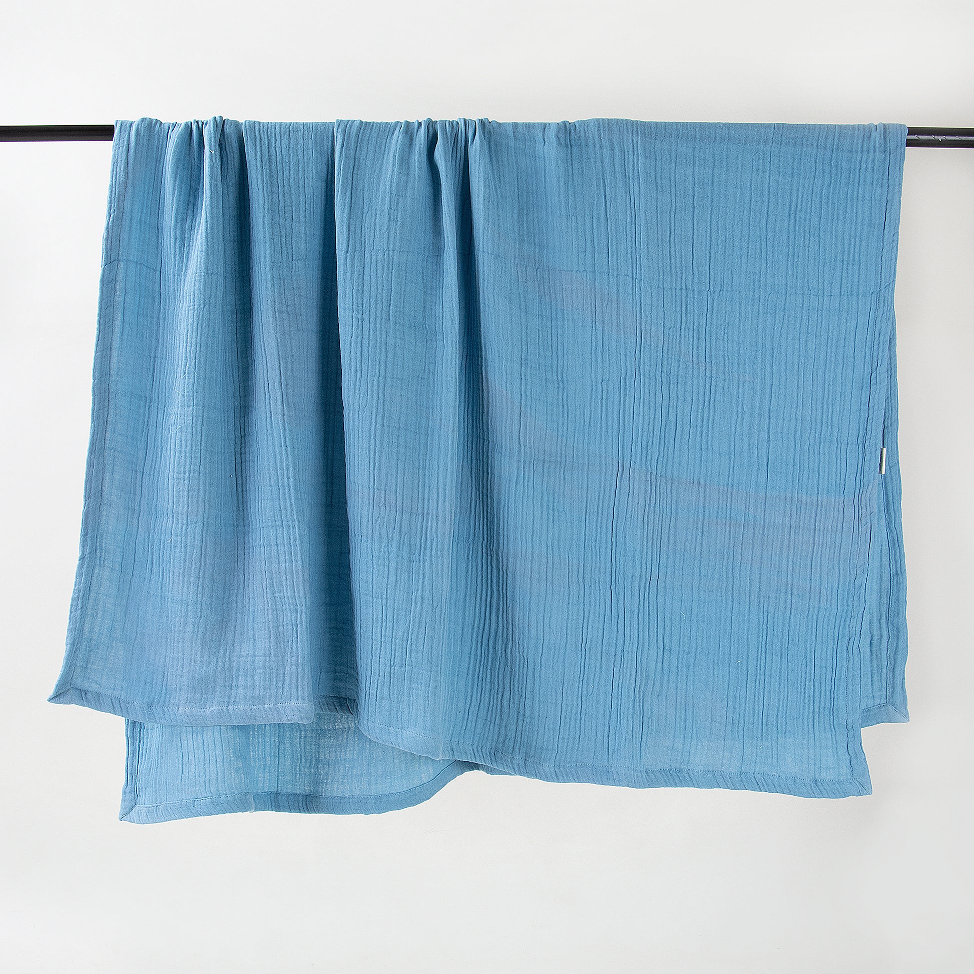 Softest Solid Blue Gauza Throw Blanket