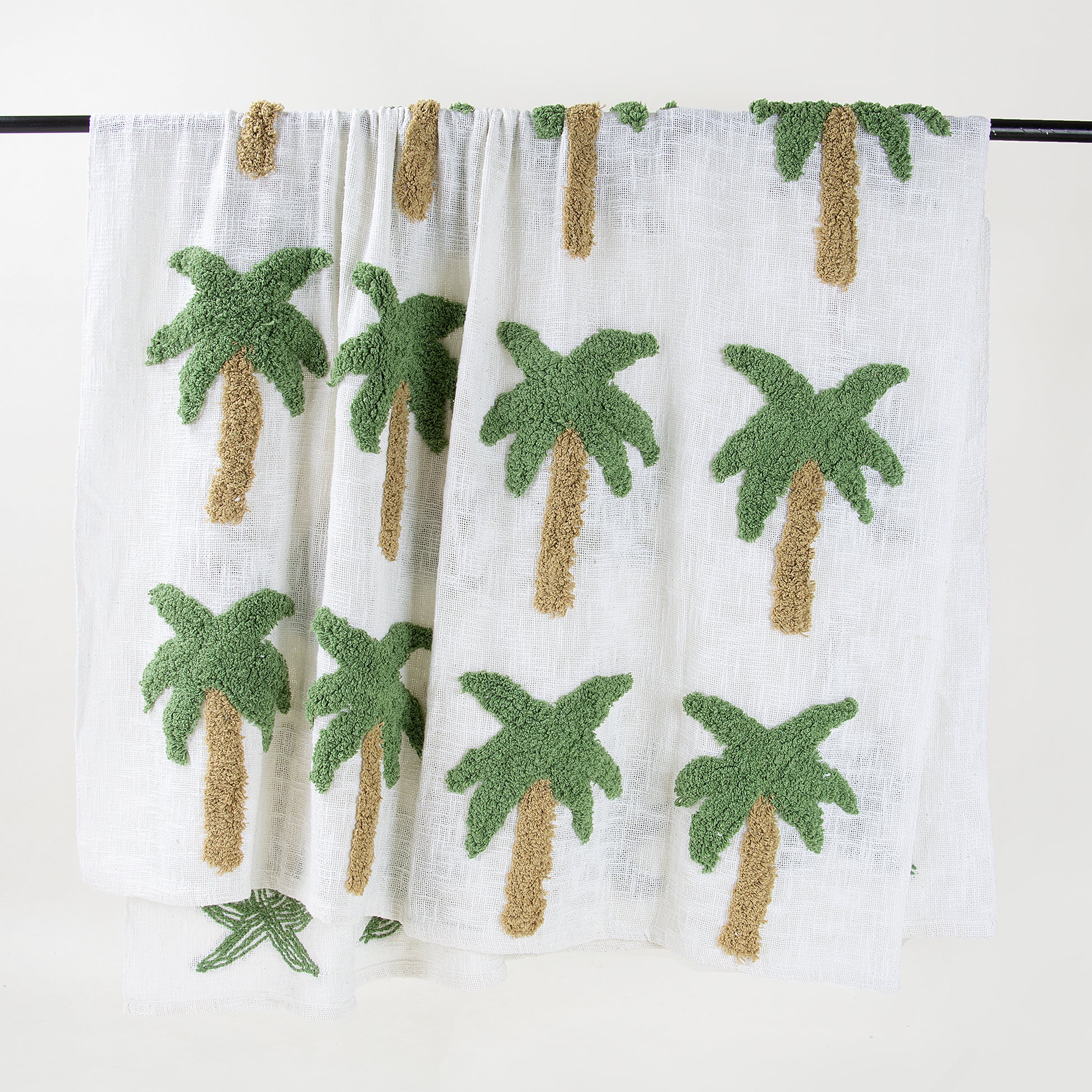 Palm Tree Cozy Gauze Throw Blanket for Sofa Decor