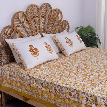 Floral Block Print Jaipuri Bedsheets