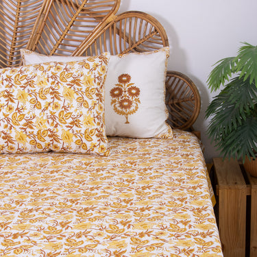 Floral Block Print Jaipuri Bedsheets