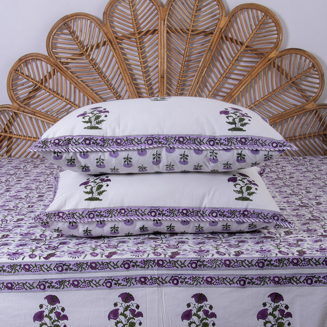 Hand Block Floral Printed Soft Cotton Jaipuri Bedsheet