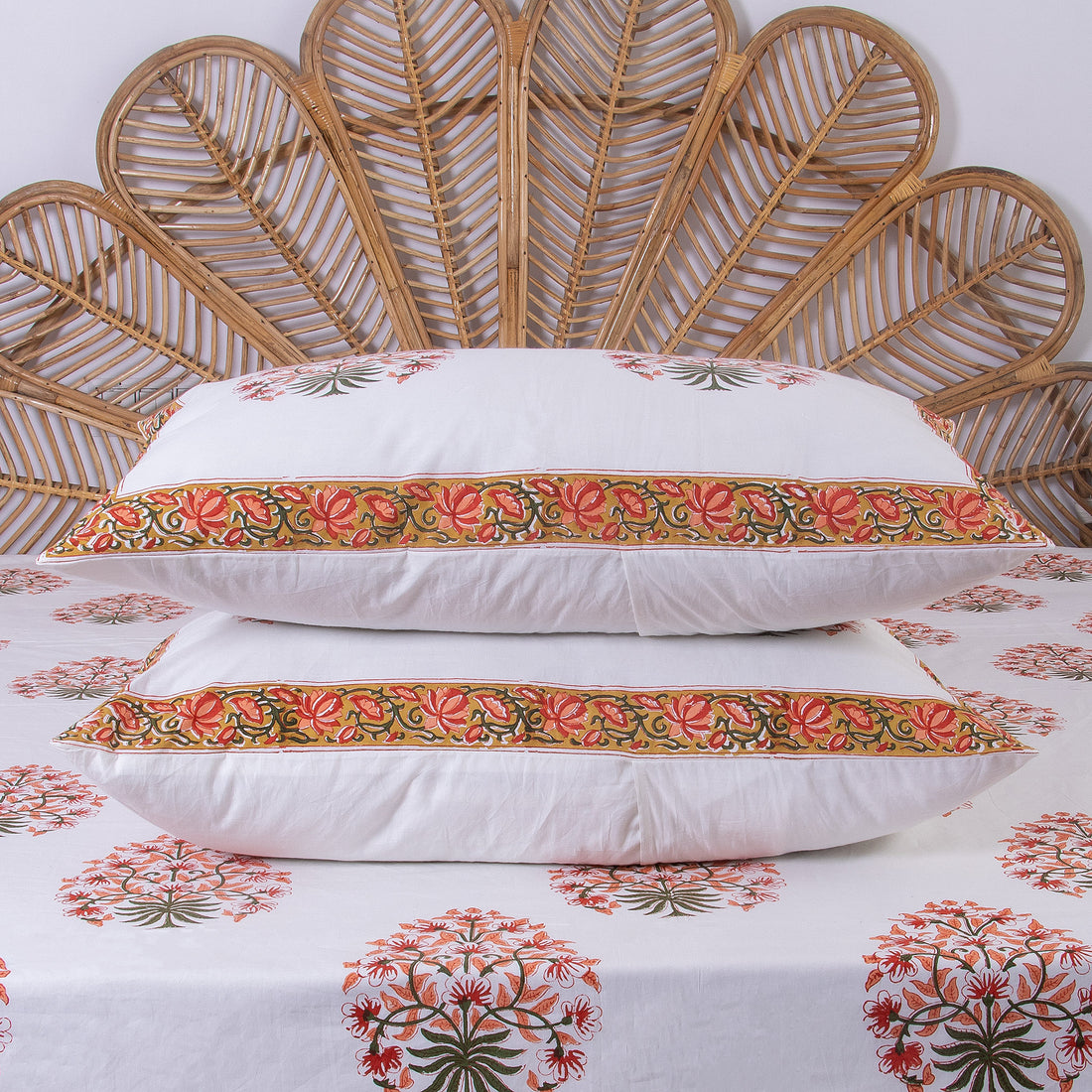 Block Print Bedsheets With Pillow Cover