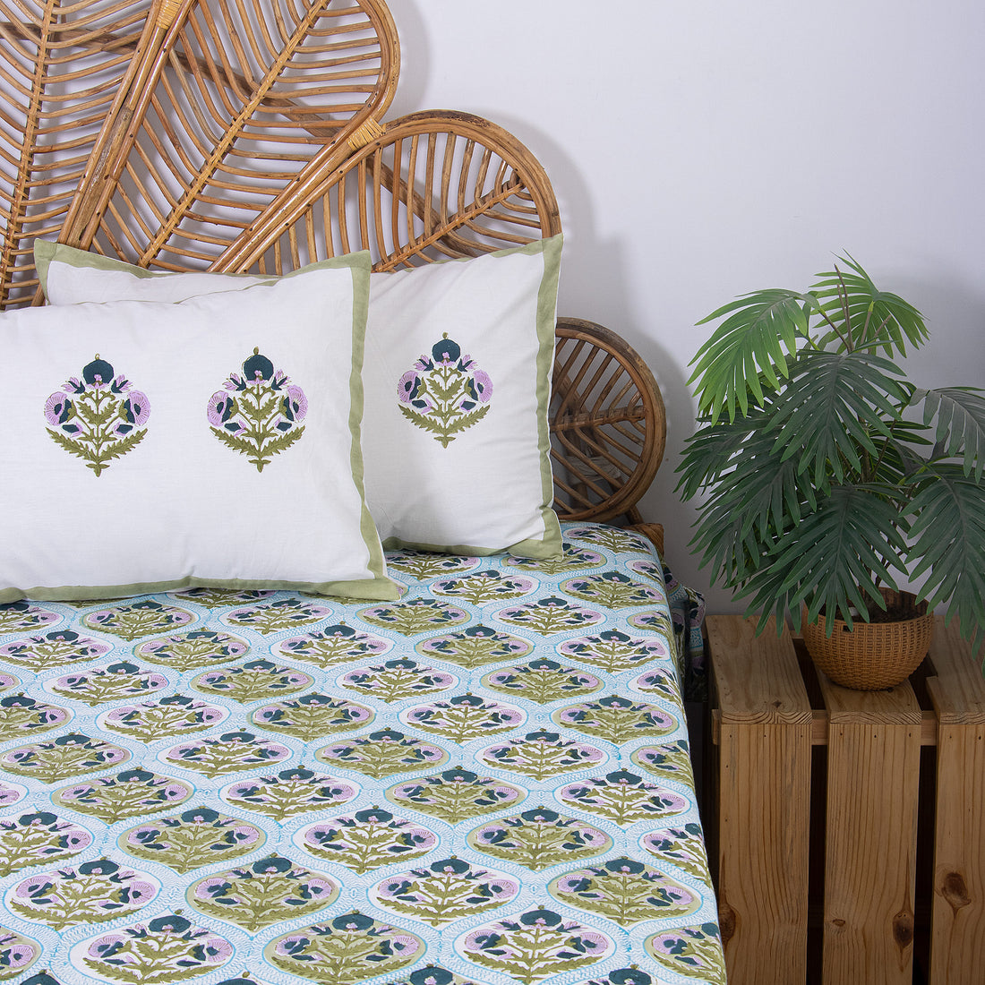 Floral Cotton Block Print Bedsheet