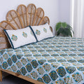Boota Floral Printed Pure Cotton Double & Single Bedsheet with Pillow Cover