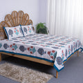Marigold Boota Floral Printed Cotton Soft Bedsheets with Pillow Cover