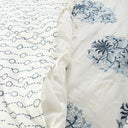 Sky Blue Hand Block Floral Print Queen Size Duvet Cover