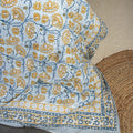 Duvet Blanket Cover Luxury Block Floral Print Cotton & Shams
