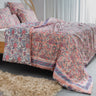 Royal Pink Floral Block Print Cotton Duvet Covers With Shams Online