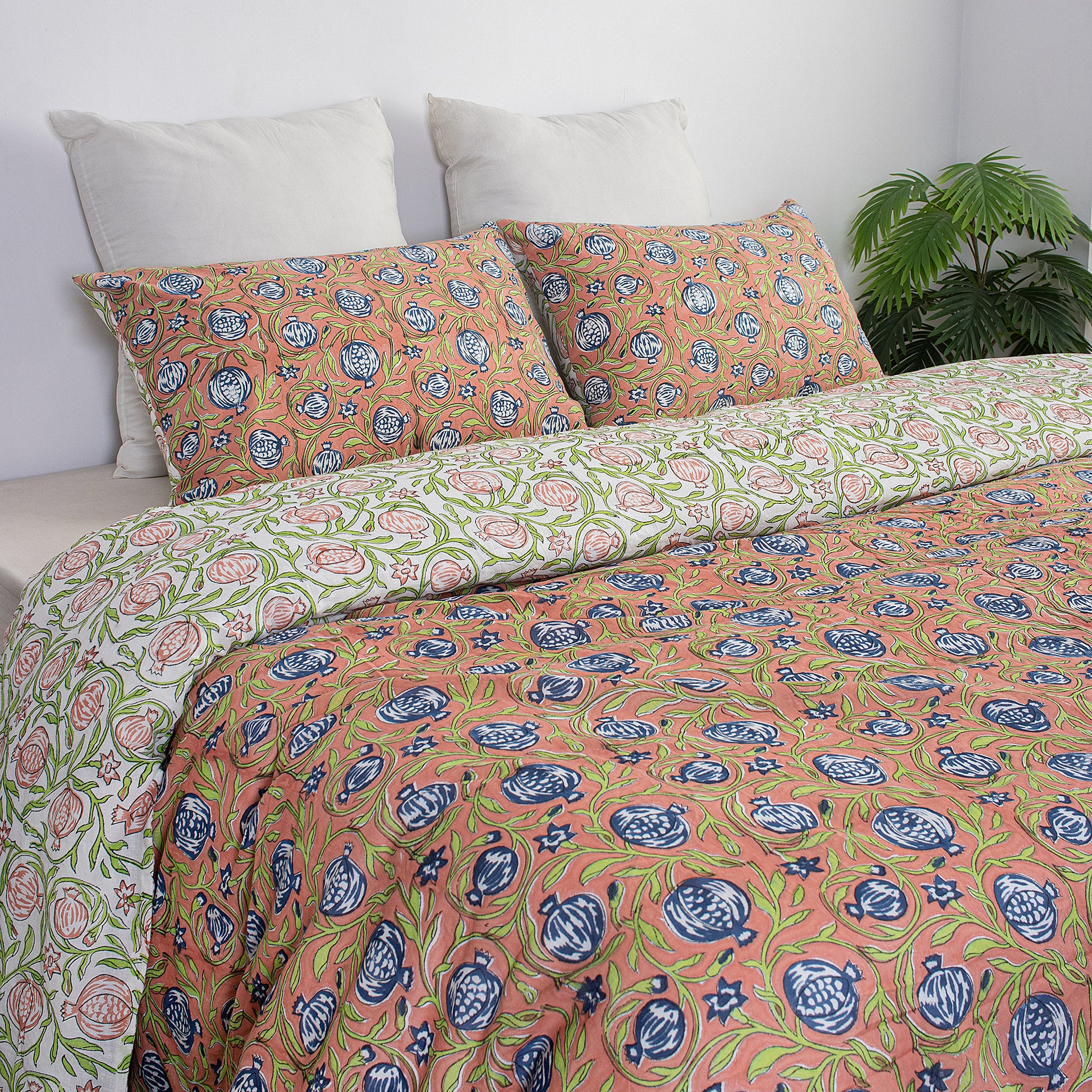 Royal Block Print Soft Cotton Duvet Covers Shams