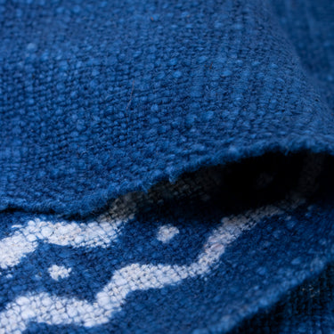 Blue Hand Block Wave Print Cotton Throws For Sofas