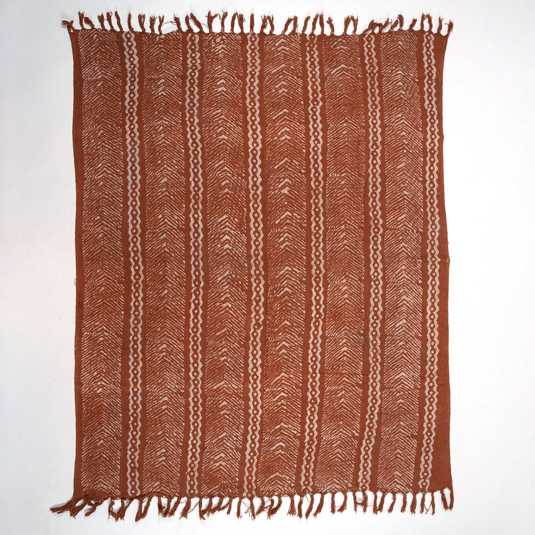 Brown Abstract Block Print Throw Blankets for Couch Decor