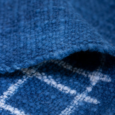 Blue Geometrical Hand Block Throw for Home Decor