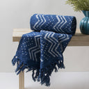 Blue Hand Block Print Cotton Sofa Throws