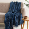 Blue Block Print Soft Cotton Throws for Sofas
