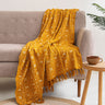 Mustard Star Hand Block Print Couch Throw Blanket
