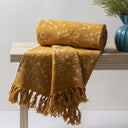 Mustard Decor Cotton Block Print Throw Blanket Online