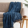 Blue Abstract Decorative Block Print Throw Blanket