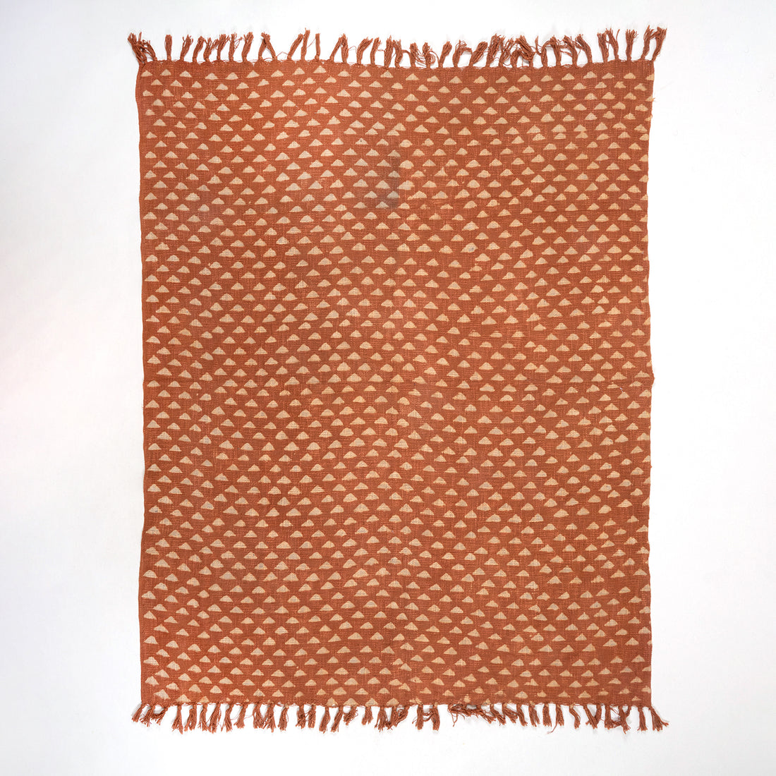 Brown Hand Block Geometrical Print Soft Sofa Blanket Online