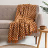 Brown Hand Block Geometrical Print Soft Sofa Blanket Online